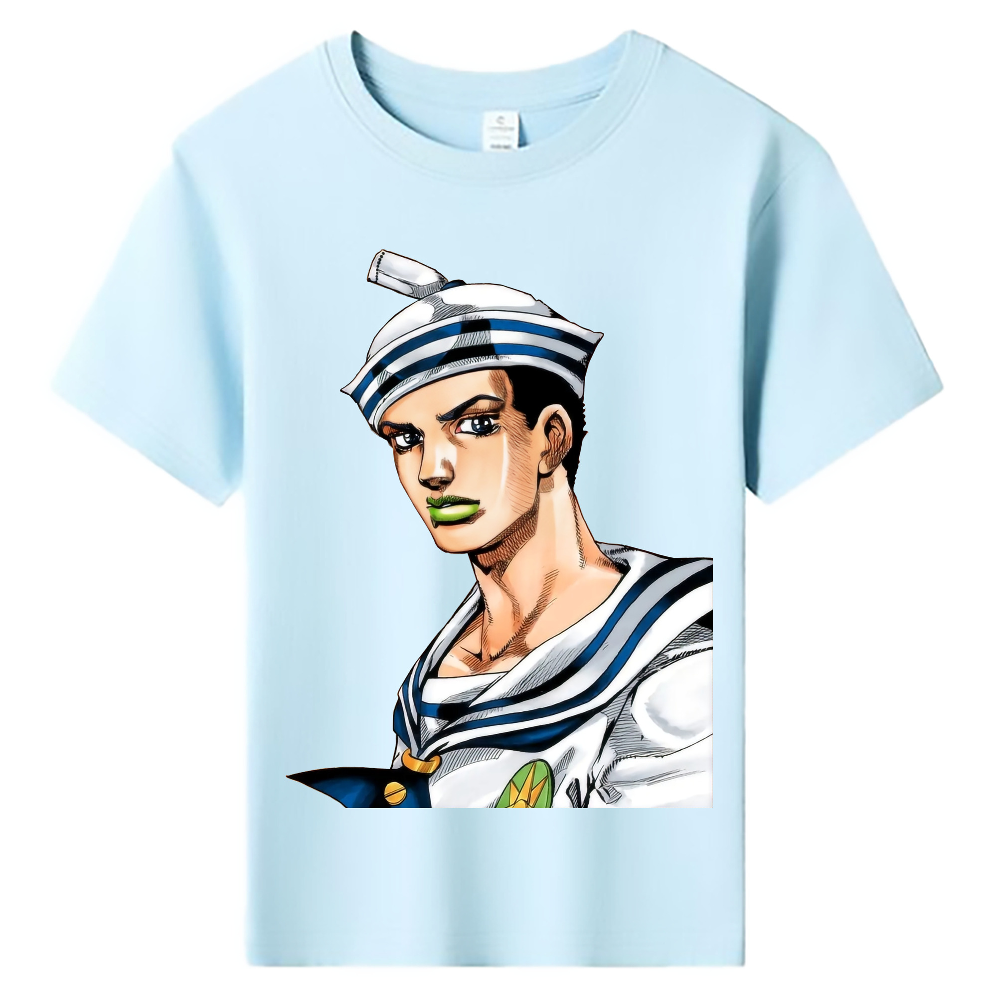 （画像用） ジョジョの奇妙な冒険 東方定助 JoJo's Bizarre Adventure Higashikata Josuke 綿100％キッズTシャツ（フロントプリント）